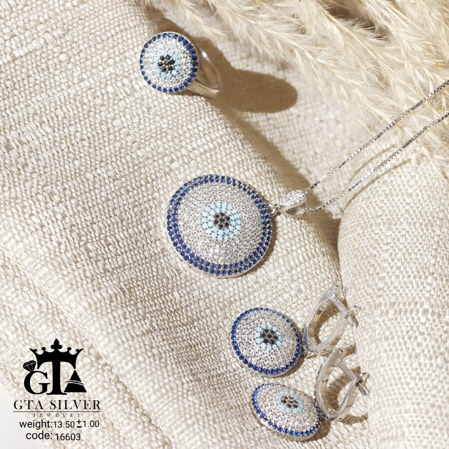 نیم ست میکرو طرح چشم نظر کد 16603