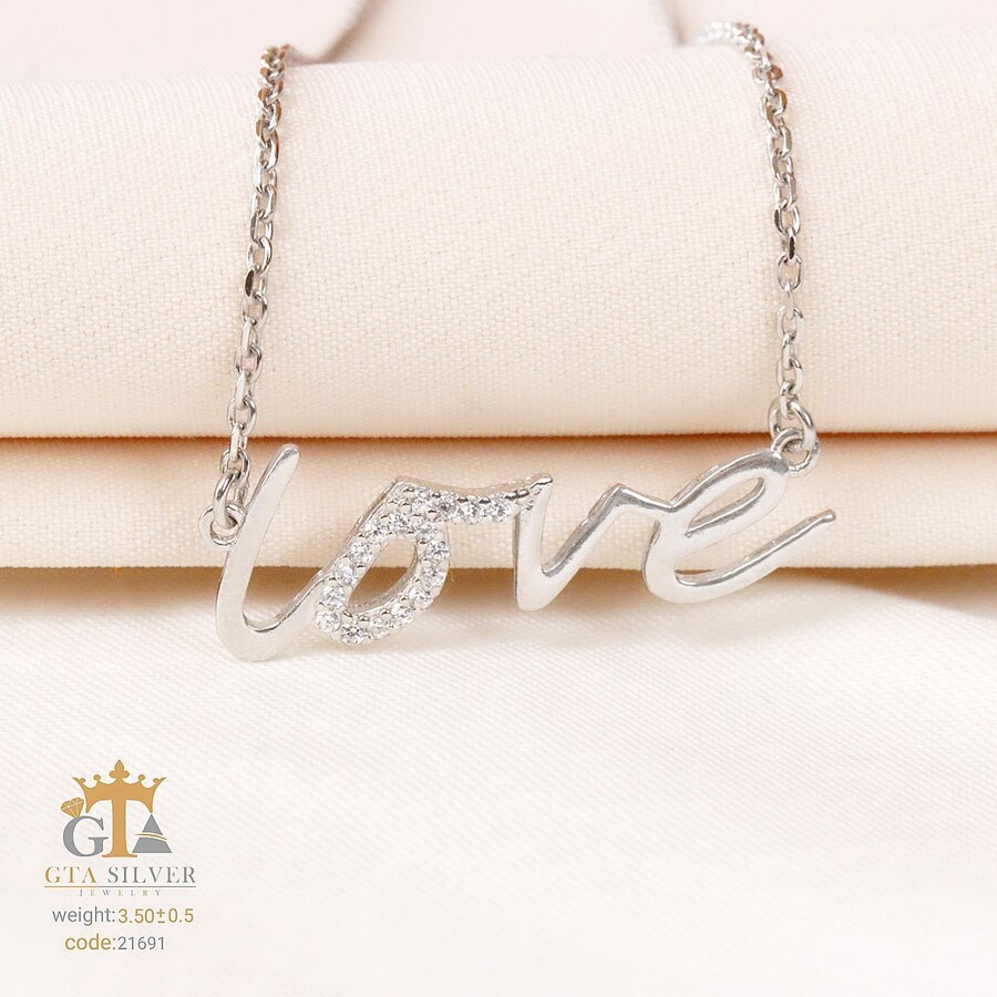 مدال میکرو طرح Love همراه با زنجیر کد 21691