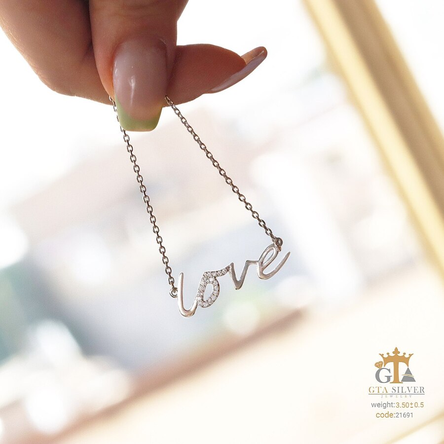 مدال میکرو طرح Love همراه با زنجیر کد 21691