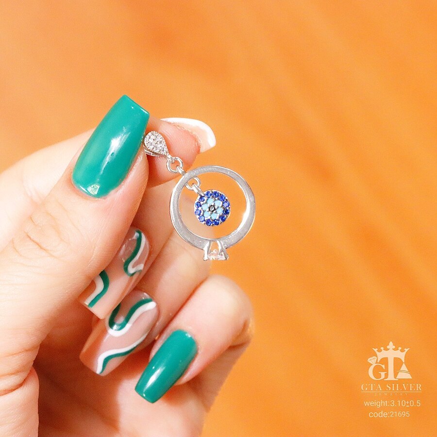 مدال میکرو طرح حلقه و چشم نظر کد 21695