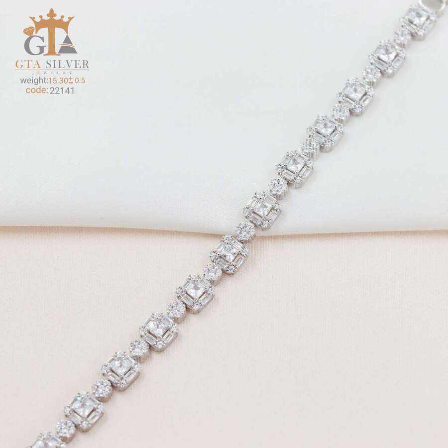 دستبند میکرو طرح فلاور و امرالدکات کد 22141