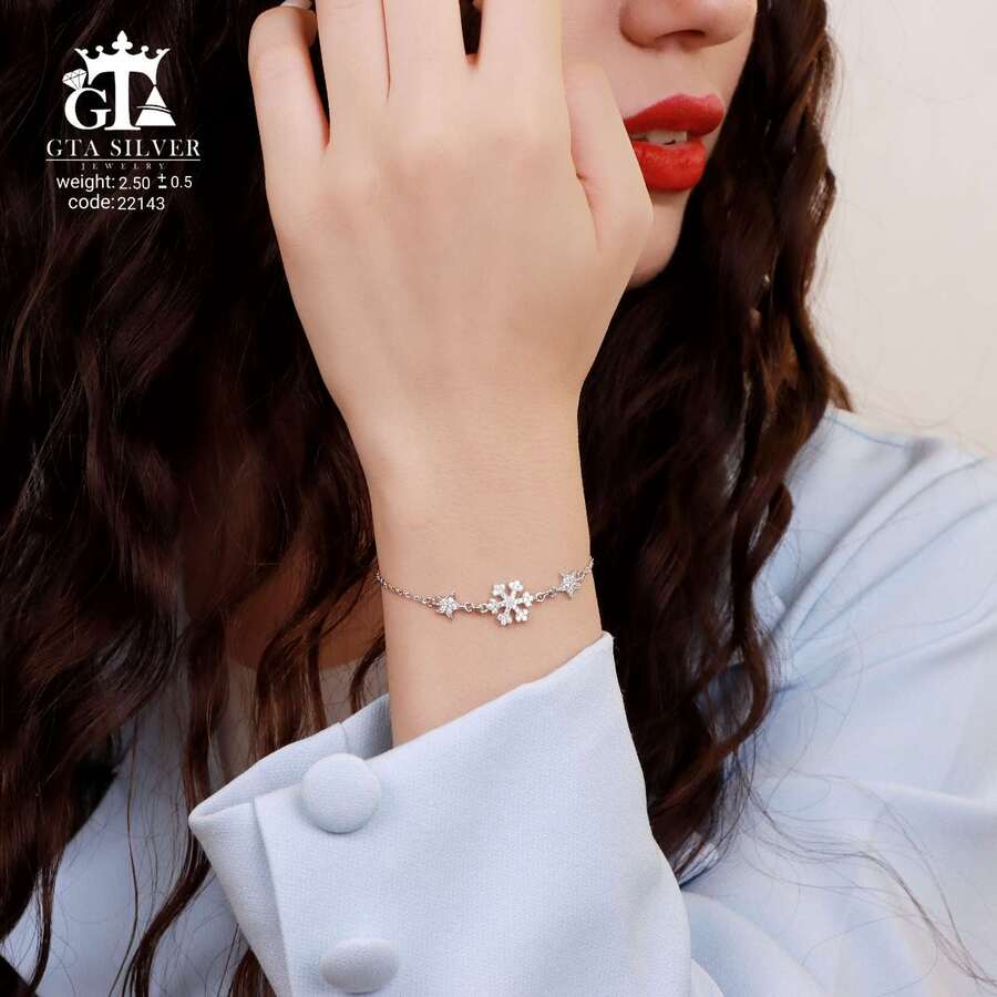 دستبند میکرو طرح دونه برف و ستاره کد 22143