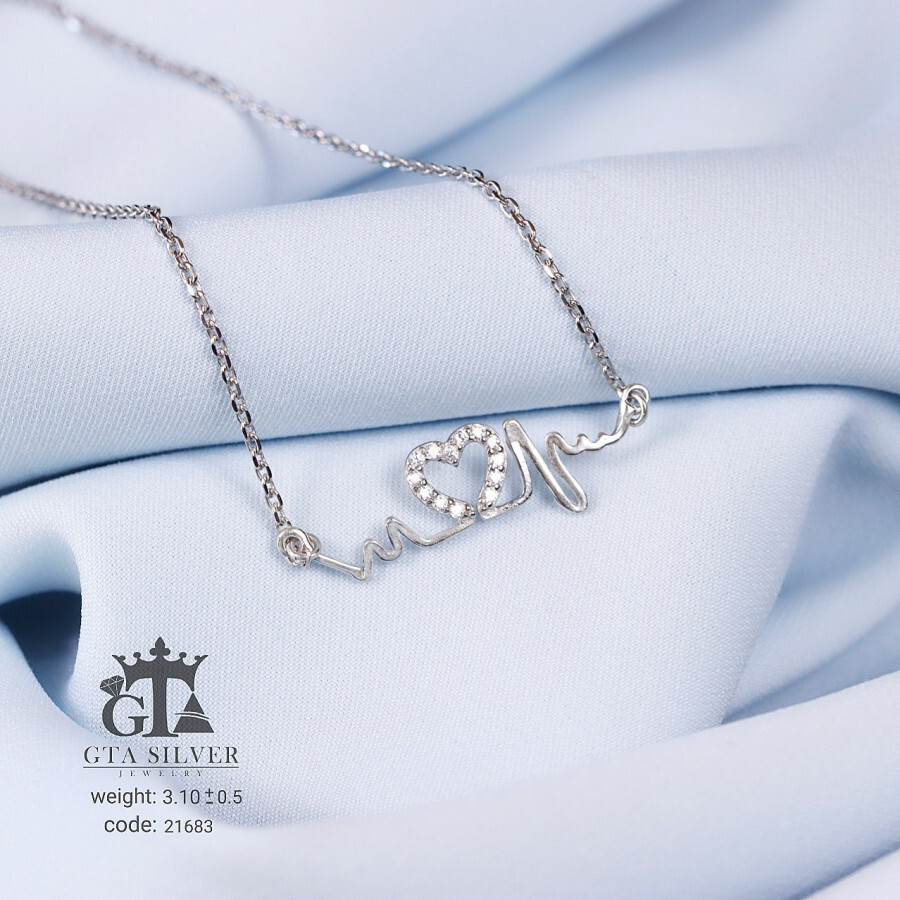 مدال میکرو طرح ضربان قلب همراه با زنجیر کد 21683