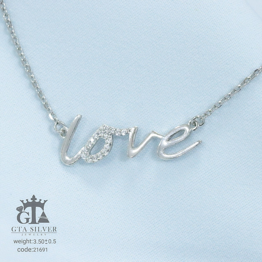 مدال میکرو طرح Love همراه با زنجیر کد 21691