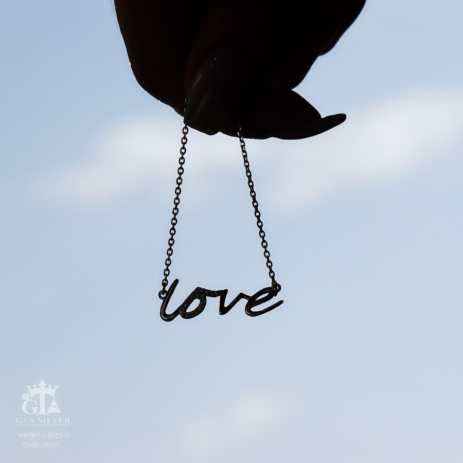 مدال میکرو طرح Love همراه با زنجیر کد 21691