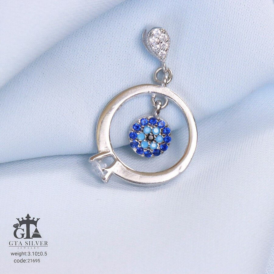 مدال میکرو طرح حلقه و چشم نظر کد 21695
